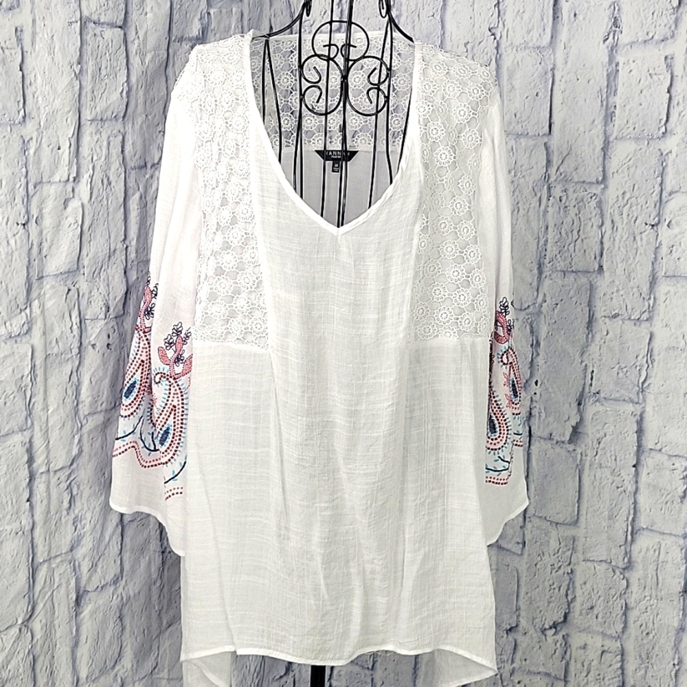 HANNAH Crochet and Embroidered Bohemian Blouse 2X